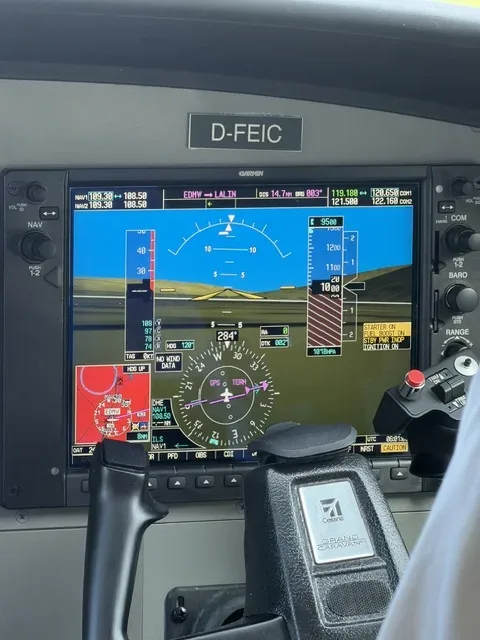 Nahaufnahme eines Cockpit-Displays